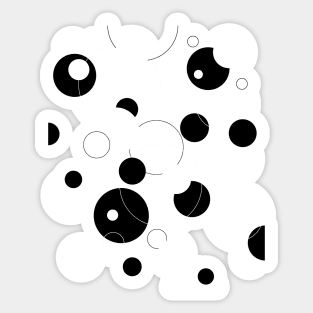 Bubbles - Circles in Black and White with transparent background Sticker